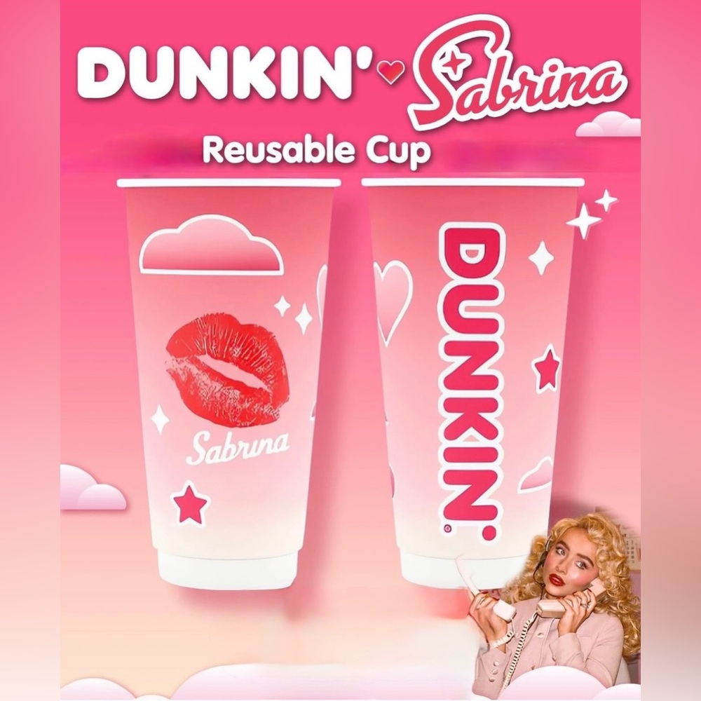 3 - LIMITED-EDITION REUSABLE SABRINA CUPS Pink/Orange Tumbler Set - Picture 4 of 4